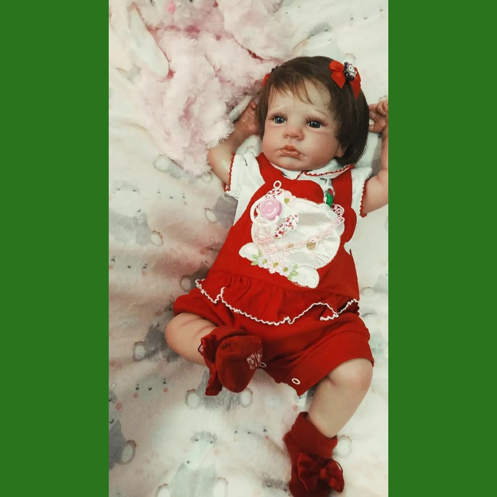 Bebê Reborn Realista com Cabelo Implantado e Olhos Abertos